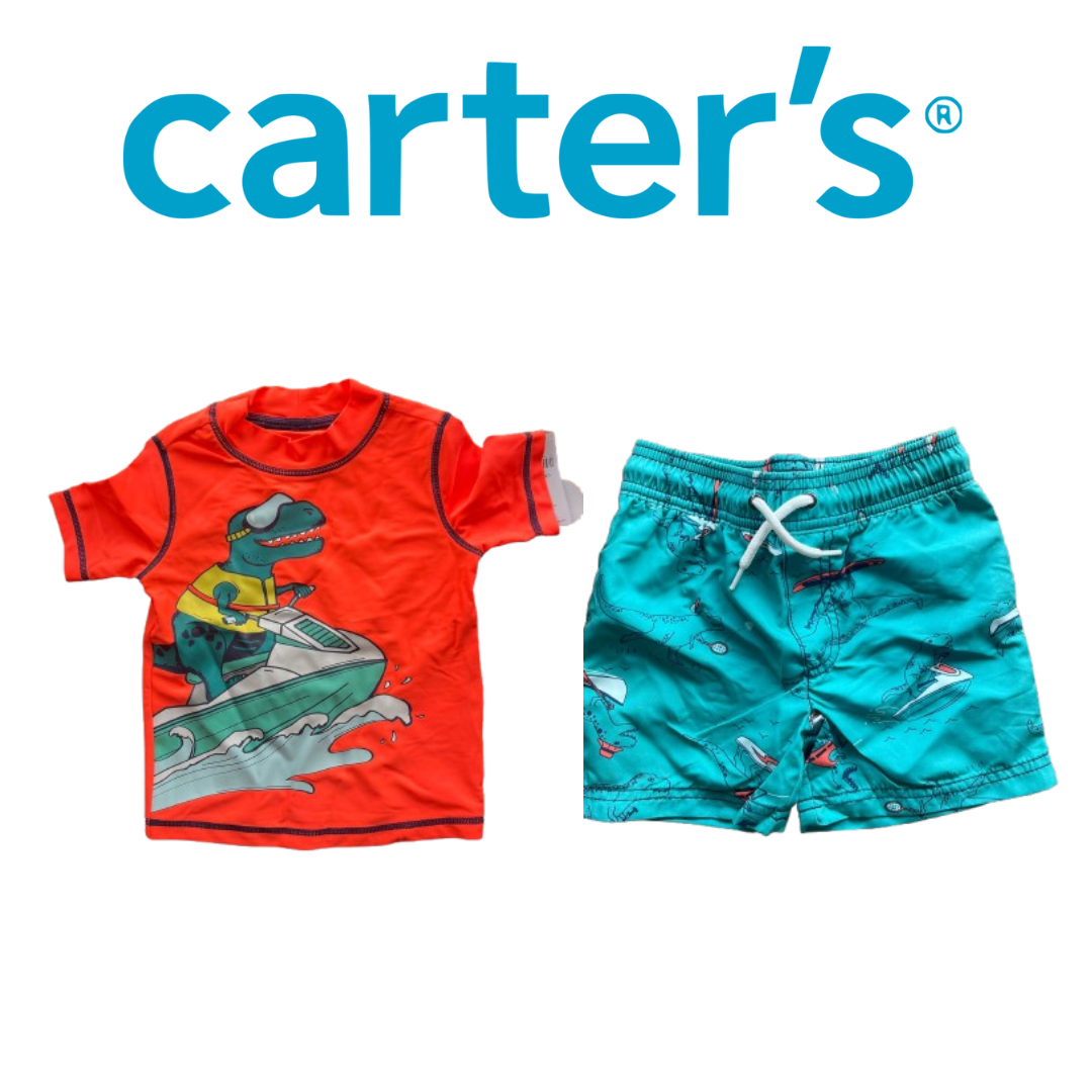 Carter's Conjunto Piscina Camiseta e Shorts Tamanho 3 Anos