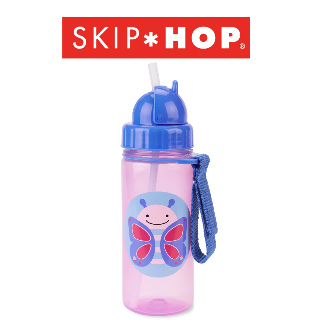 Skip Hop Zoo Straw Bottle - 13 oz - Butterfly